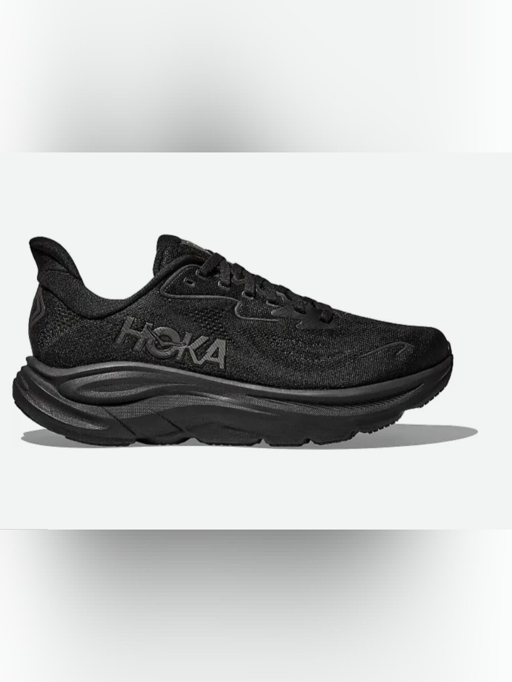 Hoka FIRE! NIB! The Clifton 10 Running Sneakers in Black #1162030. Sz 13D. R2S!